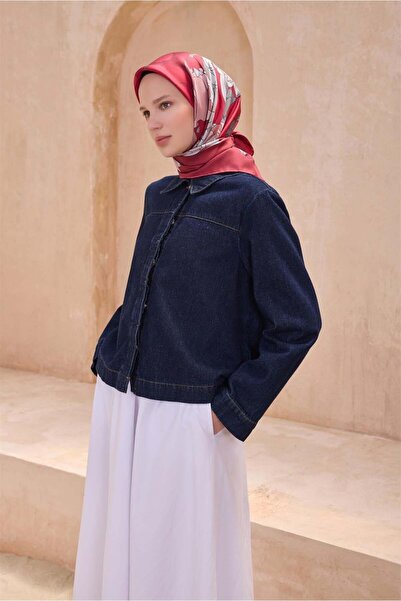 Belli Μεταξωτό μαντήλι Twill - 4127-88 Κόκκινο Γκρι