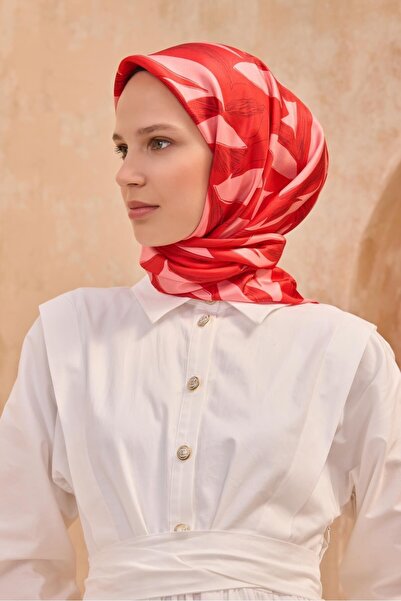 Belli Μεταξωτό μαντήλι Twill - 4123-38 Κόκκινο Ροζ