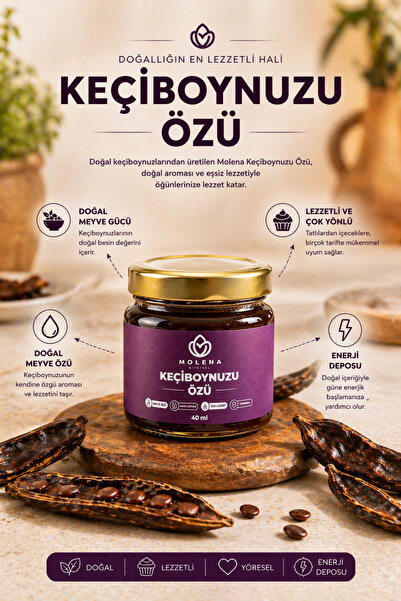 MOLENA BİTKİSEL Premium Keçiboynuzu Özü 40 ml – Enerji Verici, ve Doğal Besin...