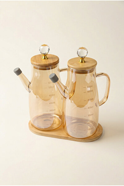 Tutku Home 2'li Bambu Stand Yağdanlık 600 ml