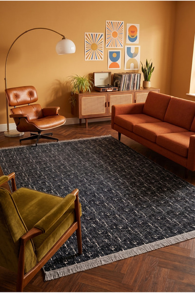 Valery Home Arya Çift Taraflı,Katlanabilir,Yıkanabilir,Yüksek Kalite Pamuk Salon,Oturma Odası,Balkon Kilim