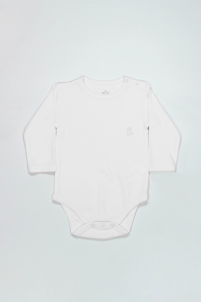 Generic Brand Natural Basic Style Long Sleeve Bodysuit 17104 White