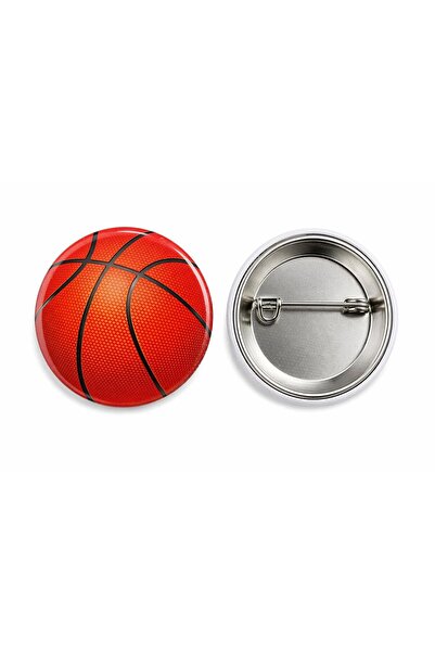 maycollection Basketbol Topu Metal Buton Rozet Broş-Çanta Rozeti-Yaka İğnesi ...