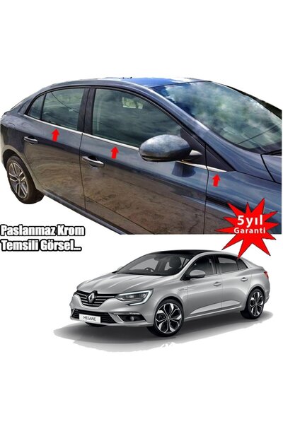 Niken Renault Megane 4 Sedan Cam Çıtası Krom Nikalejı 2016 Sonrası