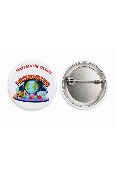 Matematik Yıldızı Öğrenci Rozeti Çanta Rozeti-Yaka İğnesi (44mm) 1 Adet