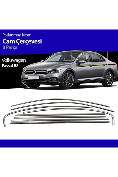Niken Volkswagen Passat B8 Cam Çıtası Kromu Nikelajı 2015-2019 Arası