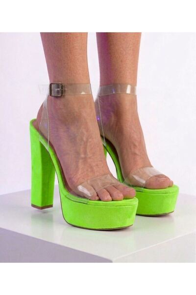 Tarz Topuklar Παπούτσια Πλατφόρμας Pari Neon Green