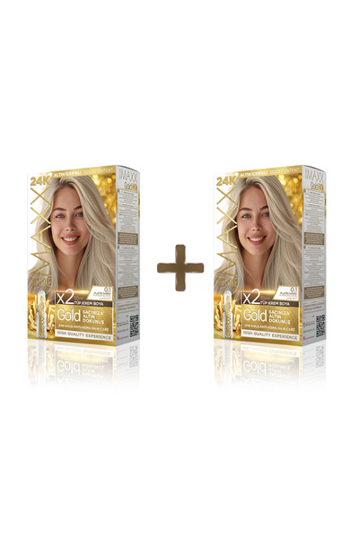 MAXX DELUXE 2'li Golden Beauty Set Saç Boyası 0.1 Platin Sarısı