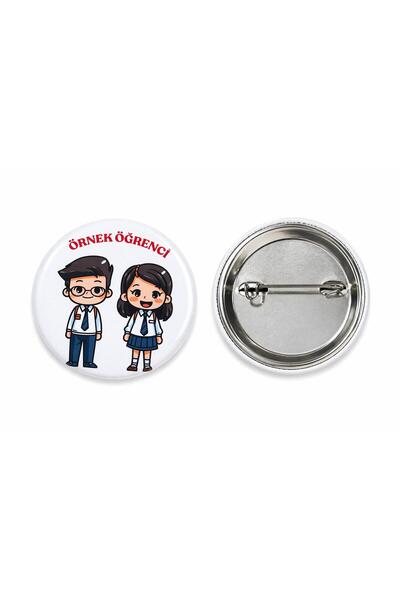 maycollection Örnek Öğrenci Metal Buton Rozet Broş-Çanta Rozeti-Yaka İğnesi (...