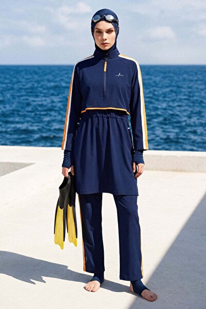 Haşema Esila H-Per Orange Bias 6 Piece Full Hijab Swimsuit Set 3125