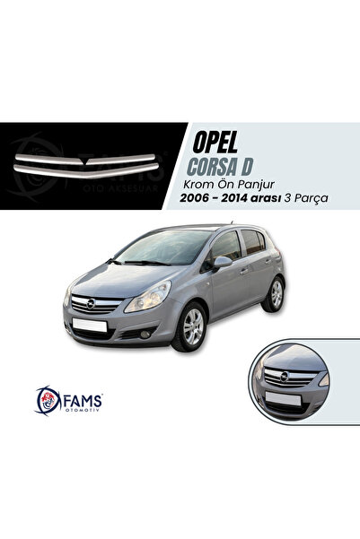 FAMS OTO AKSESUAR Opel Corsa D Krom Ön Panjur 3 Prç, 2006-2014 Arası P, Çelik