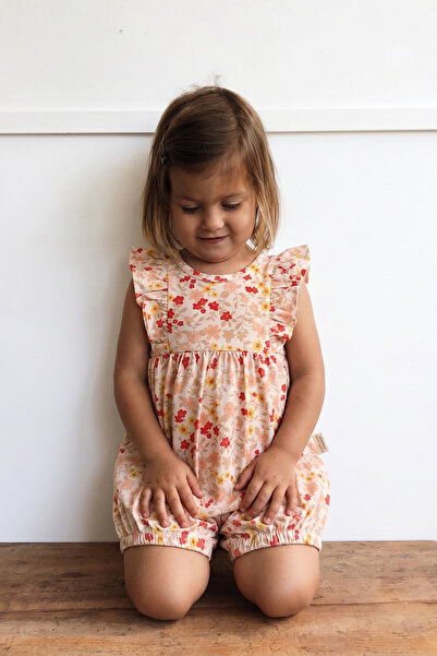 Cigit Σορτς με βολάν για 0-3 ετών με τραγανό φλοράλ σχέδιο