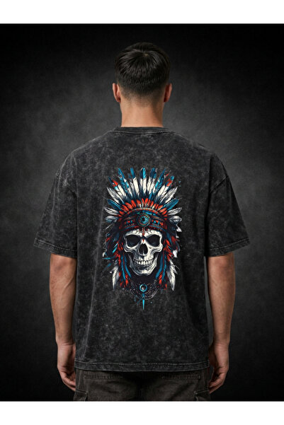 FREAK T-SHIRT Μαύρο Oversize Unisex T-Shirt με στάμπα, Vintage, που πλένεται