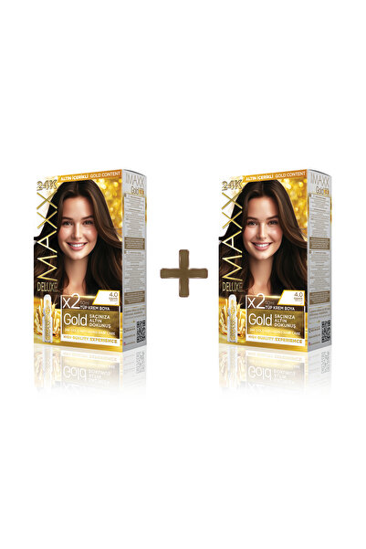 MAXX DELUXE 2'li Golden Beauty Set Saç Boyası 4.0 Kahve