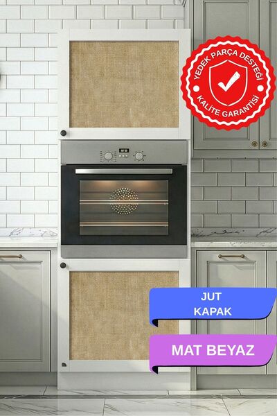 Kenzlife ankastre fırın dolabı bige mat beyaz 180*60*56 jut kare kapak suntal...