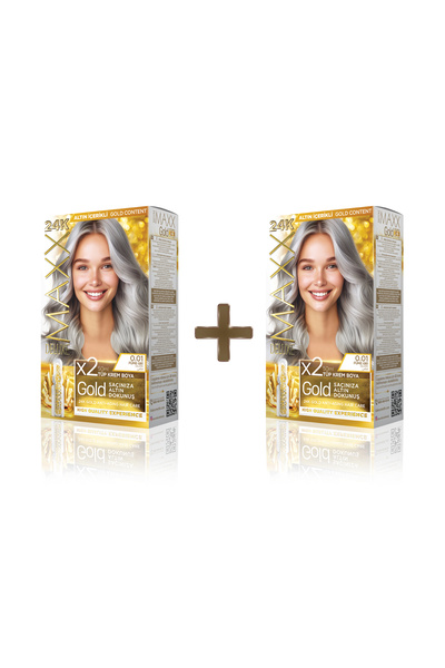 MAXX DELUXE 2'li Golden Beauty Set Saç Boyası 0.01 Füme Gri