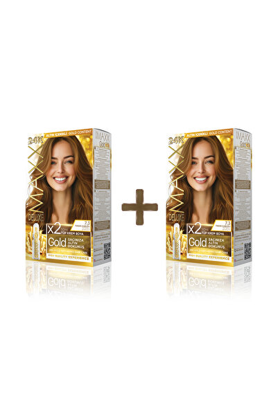 MAXX DELUXE 2'li Golden Beauty Set Saç Boyası 7.3 Fındık Kabuğu