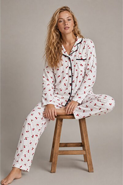 rindahomewear Γυναικείο σετ πιτζάμες με κουμπιά από βισκόζη