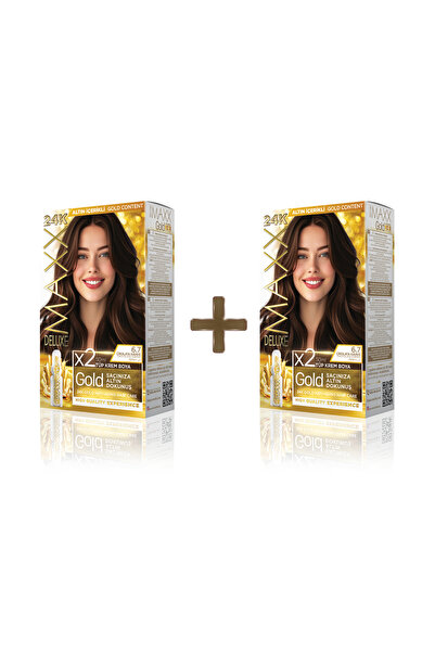 MAXX DELUXE 2'li Golden Beauty Set Saç Boyası 6.7 Çikolata Kahve