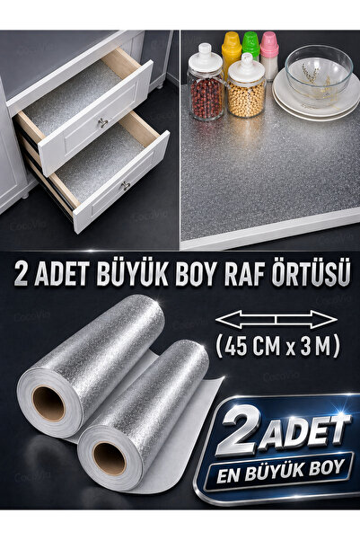 CocoVia (2 ΤΕΜ.) Κάλυμμα ραφιού μεγάλου μεγέθους Μεταλλιζέ Κάλυμμα ραφιού πολ...