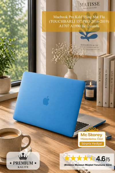 Mcstorey Macbook Pro Kılıf 15inç Mat Flu (TOUCHBARLI 15" PRO 2016-2019) A1707...