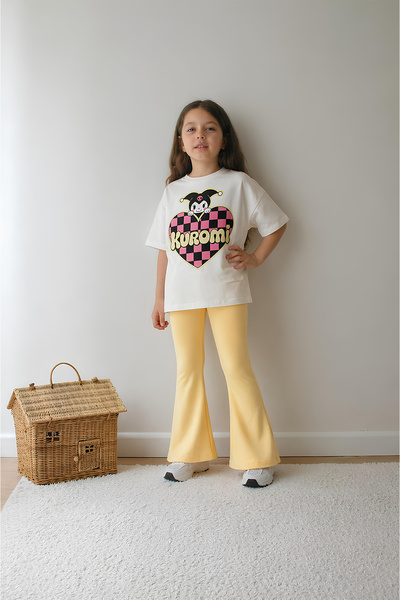 Belya Kids Wear Κοριτσίστικο Σετ Ολόσωμο Τοπ και Κολάν Υπερμεγέθης Σχέδιο Καρ...