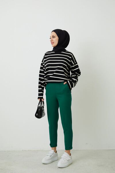 Spesniks Women's Double Leg Hijab Pants-Emerald Green
