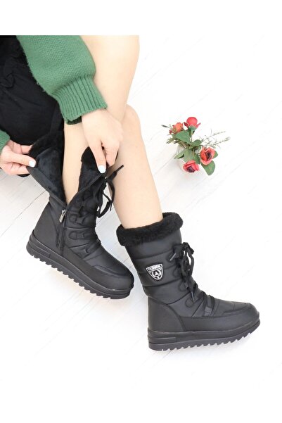 Twingo Γυναικείες μπότες χιονιού 995 Black Fur με αντιολισθητική σόλα