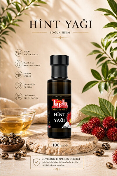 Tijda Organic Hint Yağı 100 ml Analiz raporlu %100 Saf Soğuk Sıkım Castor Oil...