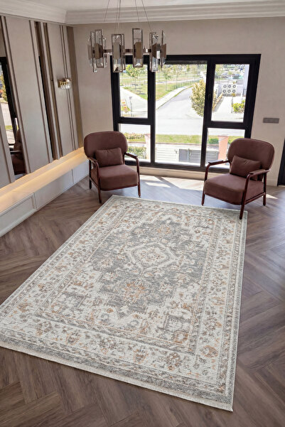 Cool Halı Χαλί Μπελίνα Κρεμ Γκρι Εθνικού Vintage Στυλ – Μηχανοϋφαντο Κλασικό ...