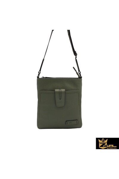 Zaim Kundura Unisex Green Genuine Leather Messenger Bag 792300721-1