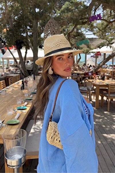 keisy Γυναικείο ψάθινο καπέλο καουμπόι Panama