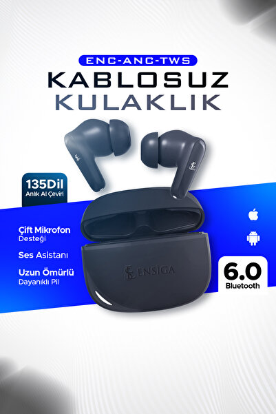 EN SİGA AI Çeviri Kulaklık 135 Dil Anlık Tercüme ENC+ANC TWS Bluetooth 6.0 Ka...