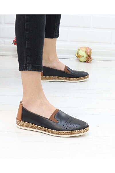 Nesil Shoes Syg P37 Pantofi moale din piele naturală neagră pentru damă