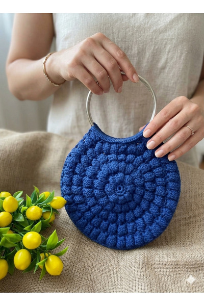 yes ticaret Handmade Popcorn Knitting Bag Stylish Design with Clutch Bag Meta...
