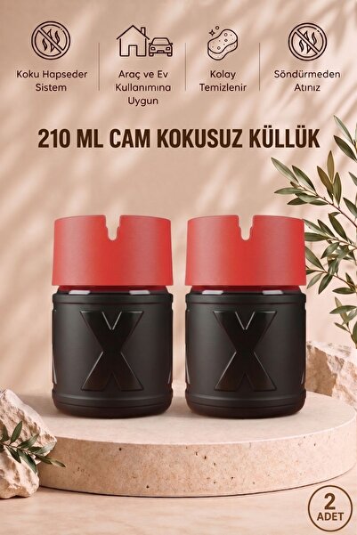 LE PARİS Σετ 2 τασάκια X |   Τασάκι τσιγάρων χωρίς καπνό με γυάλινη θήκη και ...