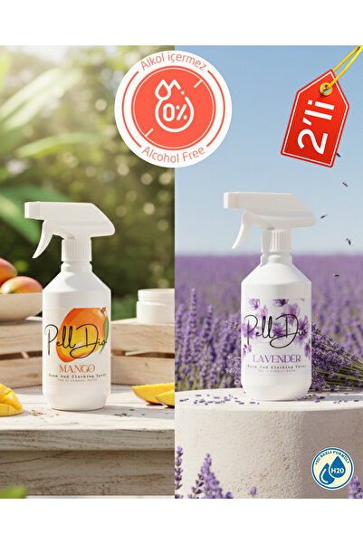 PellDio Home Lavender & Mango Ev, Tekstil, Oda ve Çamaşır Spreyi Avantajlı Pa...