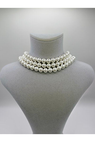 Butik MIZE Çok Sıralı Mayorka İnci Choker Kolye ve Bileklik Seti - Şık ve Zar...
