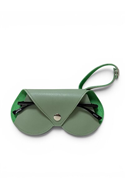 Mia Belt Κρεμαστή θήκη γυαλιών σε σχήμα καρδιάς, πράσινη από συνθετικό δέρμα,...