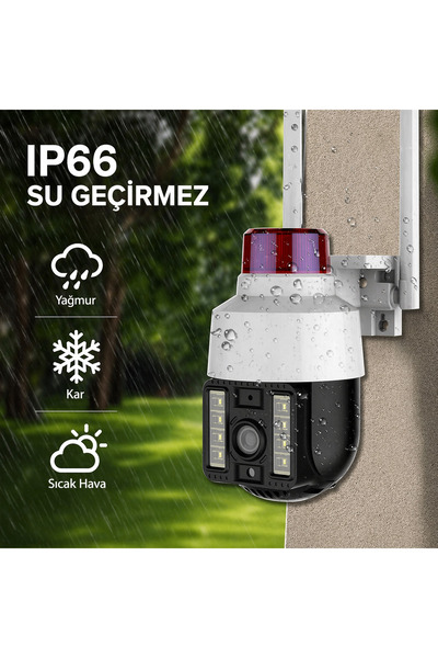 Teknomila Gece Görüşlü Led Işıklı 360° Dönebilen Alarmlı Ip Wifi Dış Ortam Güvenlik Kamerası