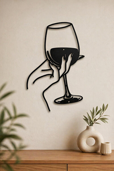 VENON Goblet Organizer 30 X 18 Decor Metal Wall Painting Woman Holding Goblet...