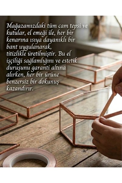 GÜVEN Square Glass Tray Large Size 25x25 cm