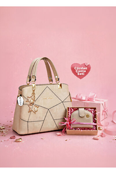 westbag Γυναικεία τσάντα χειρός και ώμου σε μπεζ χρώμα με σχέδιο πεταλούδας, ...