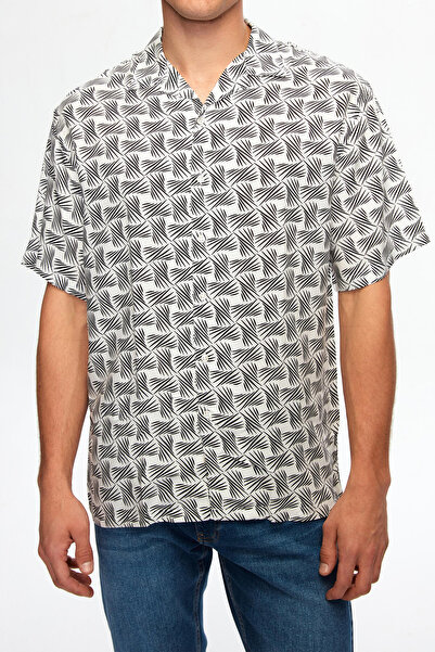 D'S Damat Ds Damat Χαλαρό Λευκό Πουκάμισο