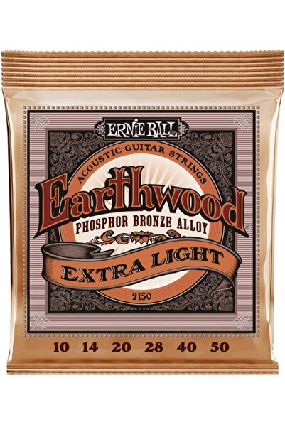 Ernie Ball P02150 Akustik Gitar Teli Earthwood Extra Light Phosphor Bronze 10-50