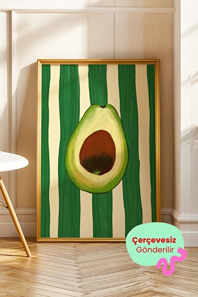 ArtDropsco Modern Avokado Tablosu Mutfak Duvar Dekoru Poster Çerçevesiz