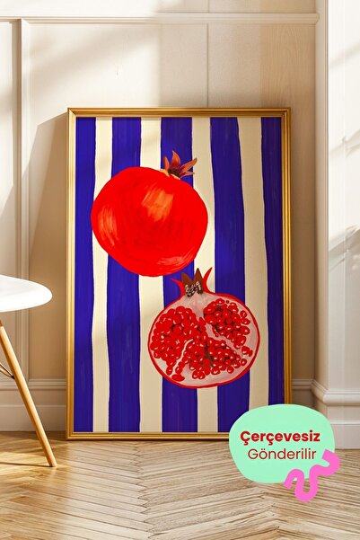 ArtDropsco Nar Tablo Modern Meyve Poster Mutfak Duvar Dekoru Çerçevesiz