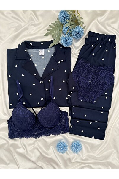 Lena Homewears Γυναικεία Lena με Εσώρουχα Καρδιά Σετ Πιτζάμες Milan με κοντό ...