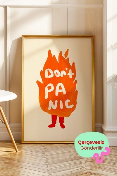 ArtDropsco Don’t Panic Yazılı Modern Poster Tablo Motivasyon Duvar Dekoru