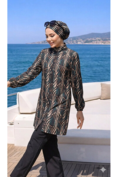 DLC Tekstil Γυναικείο μαγιό με πλήρη κάλυψη Hijab τροπικό σετ 3 τεμαχίων